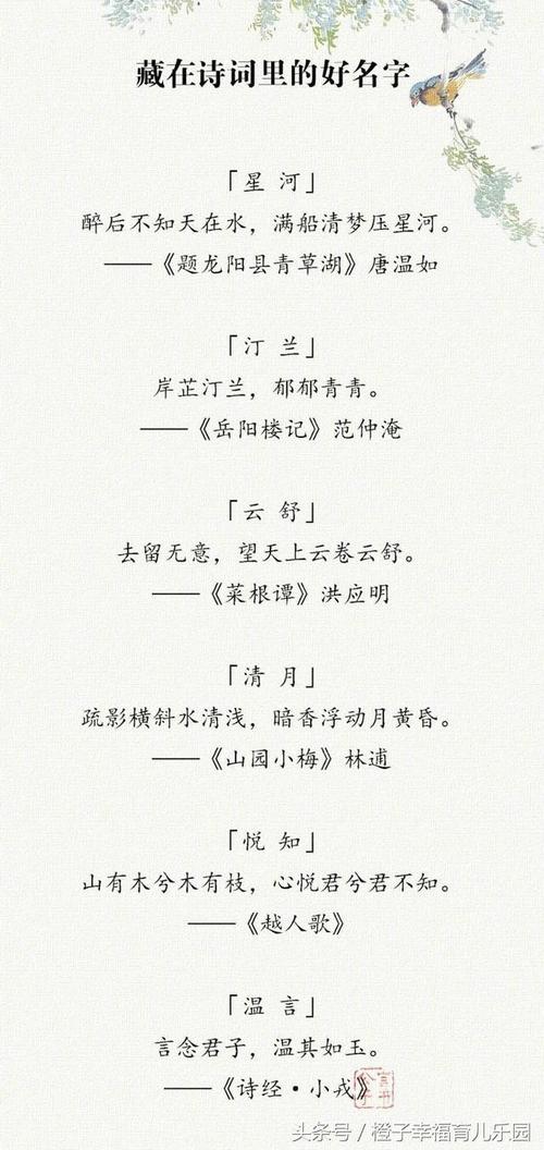 宝宝取名诗词大全_宝宝取名诗词大全集