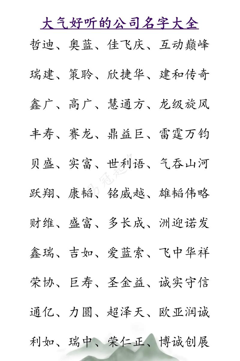 2022年公司寓意好的公司名称_2022年公司寓意好的公司名称大全
