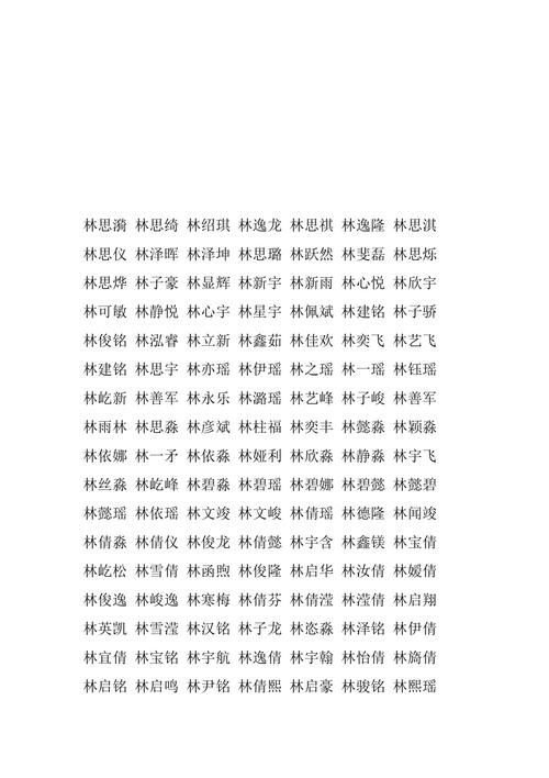 姓林名字大全_姓林名字大全女孩