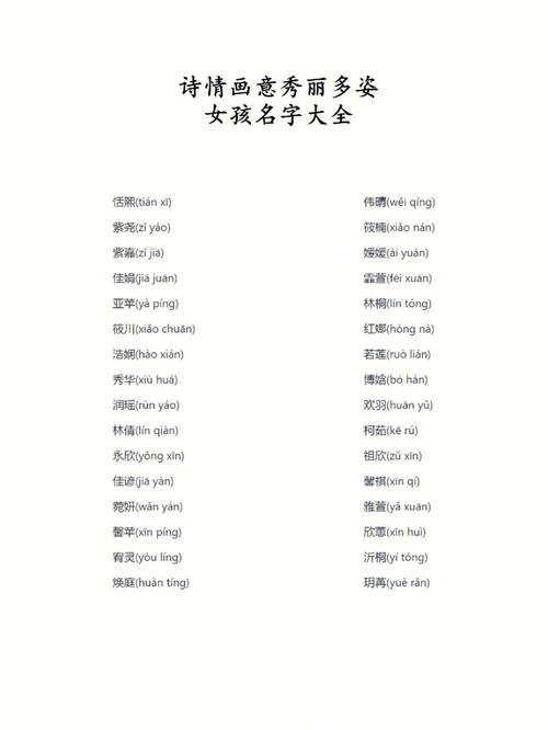 二十画字女孩取名_二十画字女孩取名大全