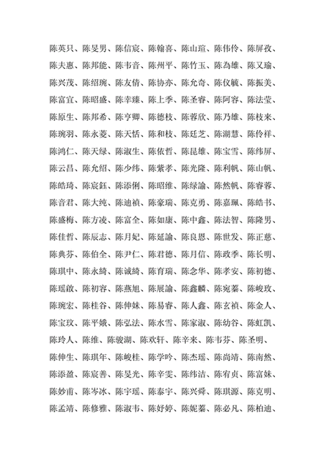 二字姓名字大全集_二字姓名字大全集姓陈