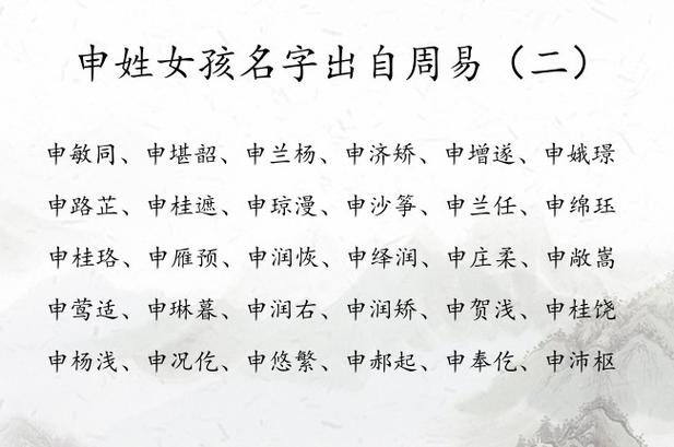 申姓女宝宝起名字（100分申姓女宝宝名）