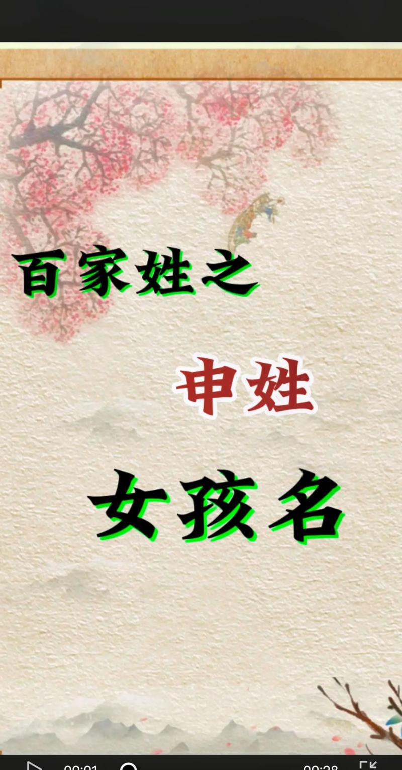 申姓女宝宝起名字（100分申姓女宝宝名）
