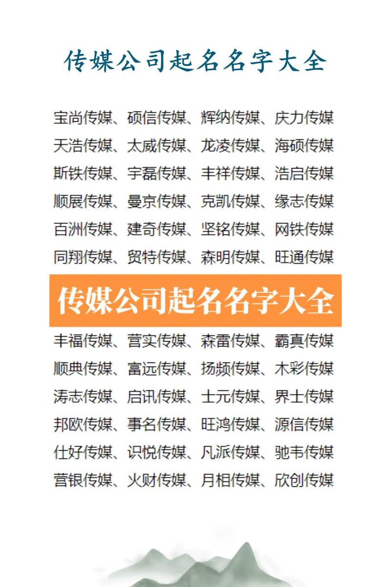 传媒公司取名大全_传媒公司名字好听