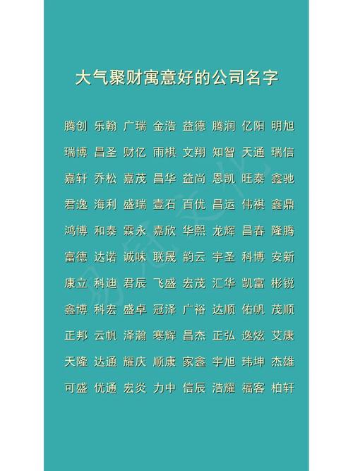 公司名字二个字_带水聚财公司名字二个字