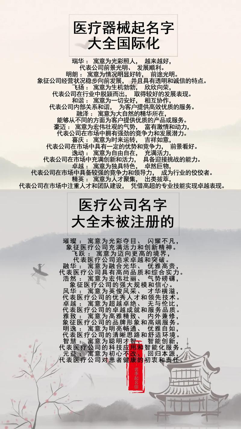 公司名称取名_医疗器械公司名称取名