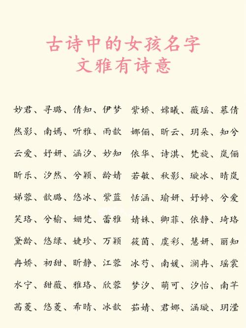 诗意的名字大全_诗意的名字大全女孩