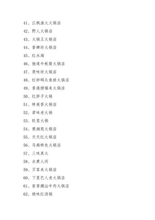 适合火锅店的名字大全_适合火锅店的名字大全俩字