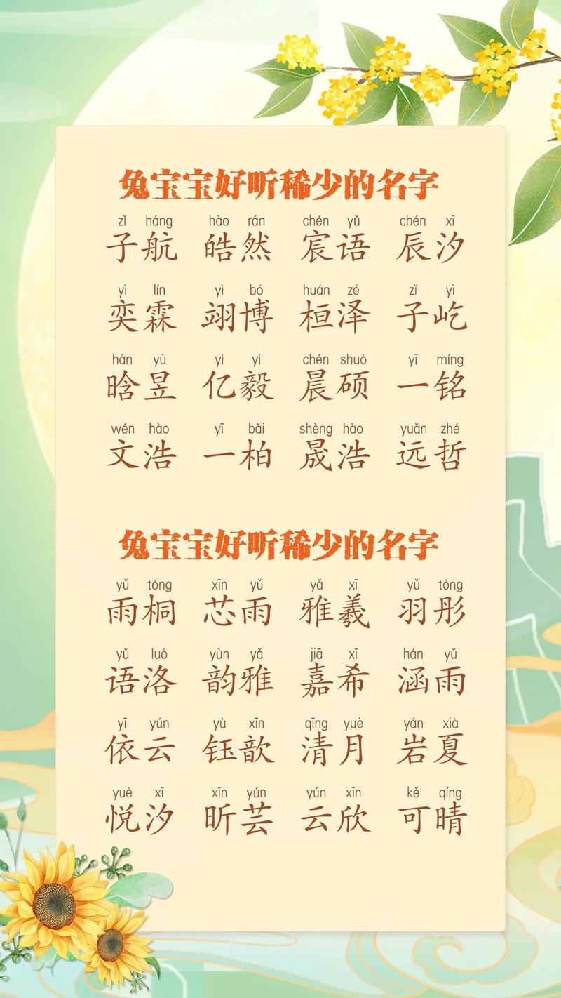 2023属兔的宝宝名字_2023属兔的宝宝名字里带什么好