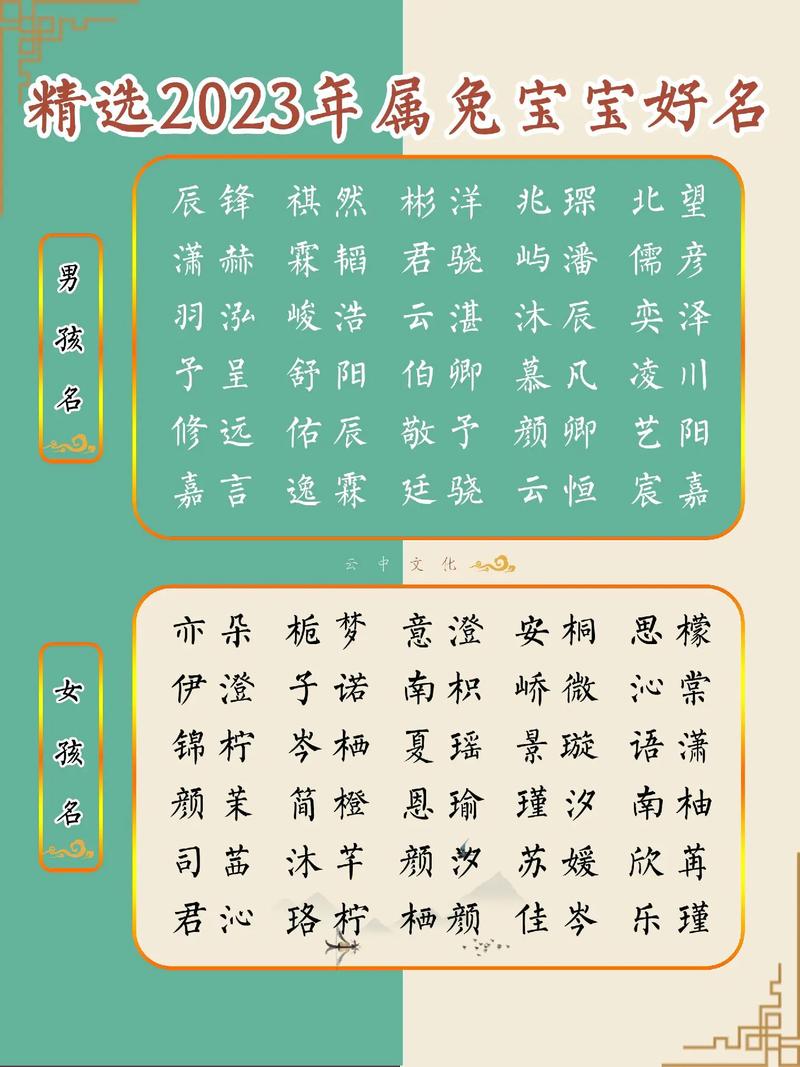 2023属兔男孩取名字大全_2023属兔男孩取名字大全集