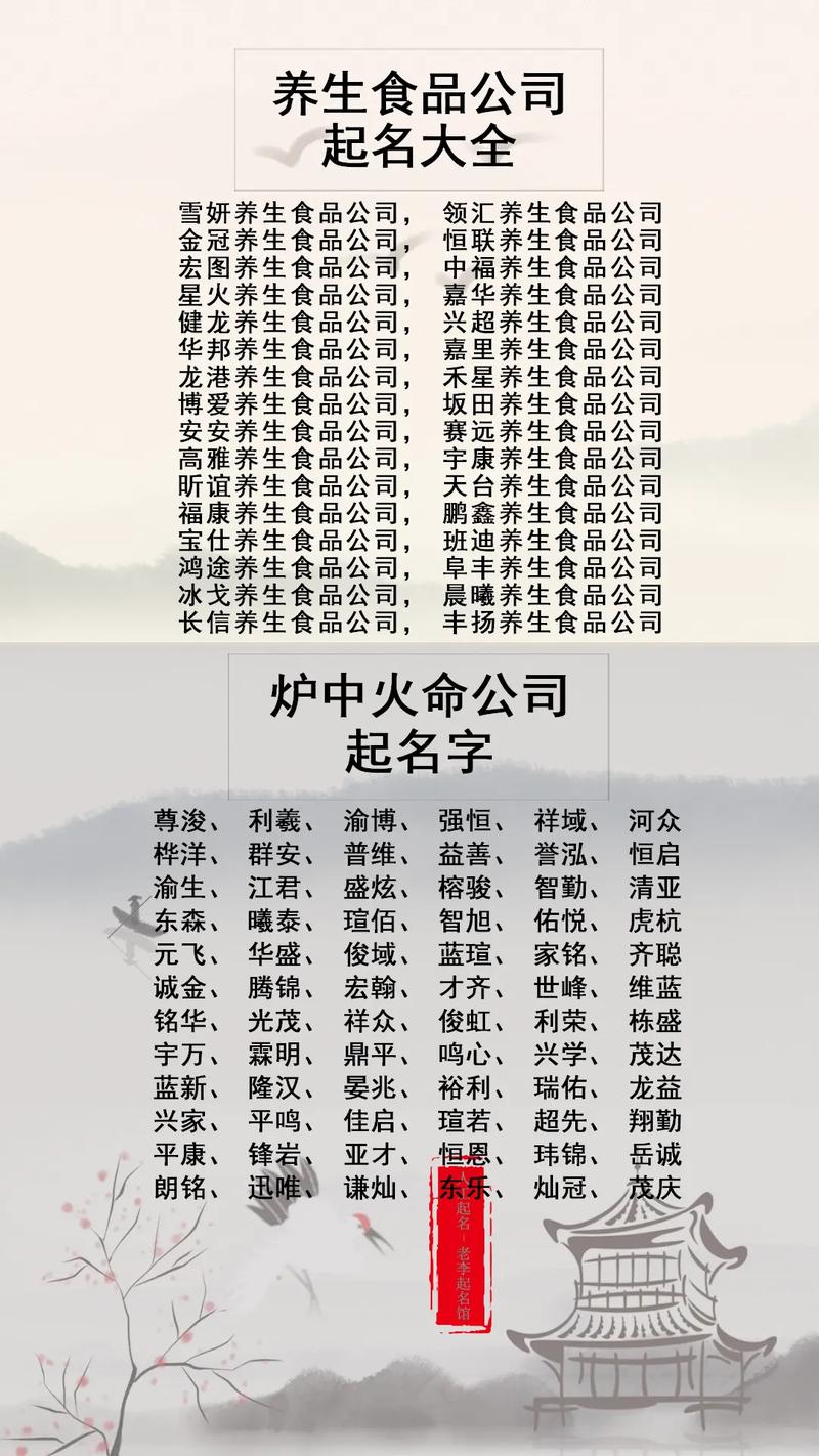 保健食品公司名字_保健食品公司名字大全最新