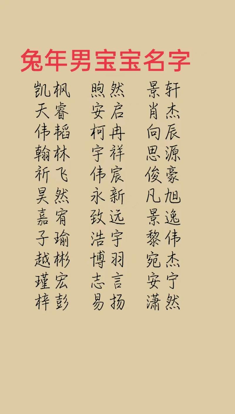 2011年兔年男孩起名_2011年兔年男孩起名为王锦瑞好不好呢