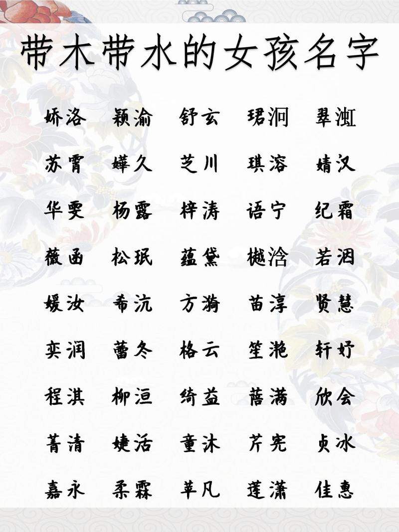 起名有水有木的名字大全_起名有水有木的名字大全,女孩