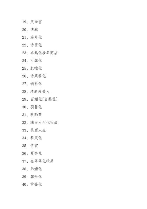 古代化妆店起名字大全_古代化妆店起名字大全四个字