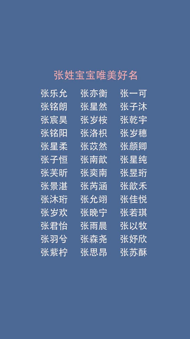 姓张起名女宝宝名字大全_姓张起名女宝宝名字大全两个字