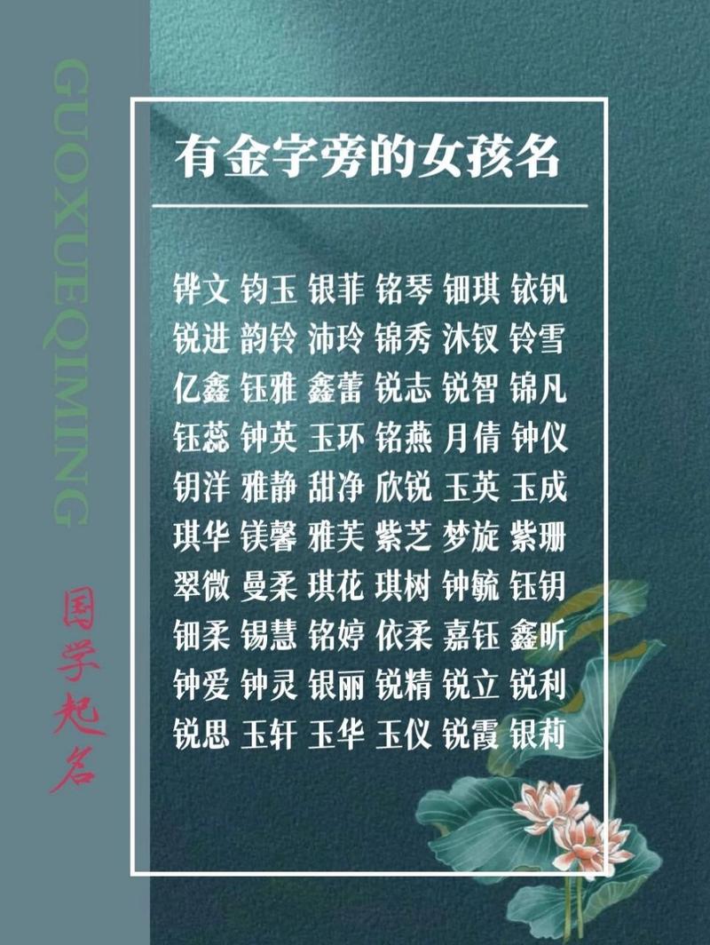 金字旁女孩起名字大全_金字旁女孩起名字大全两个字