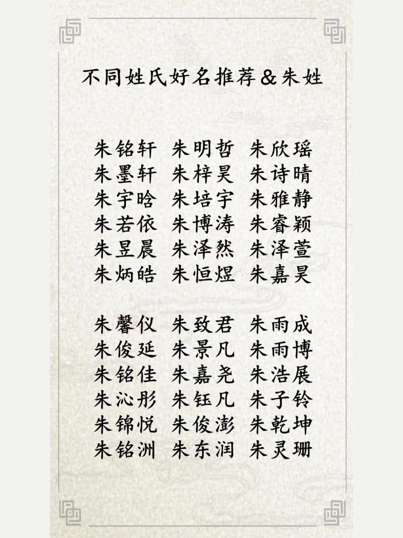 怎么给朱姓起名字大全_怎么给朱姓起名字大全男孩