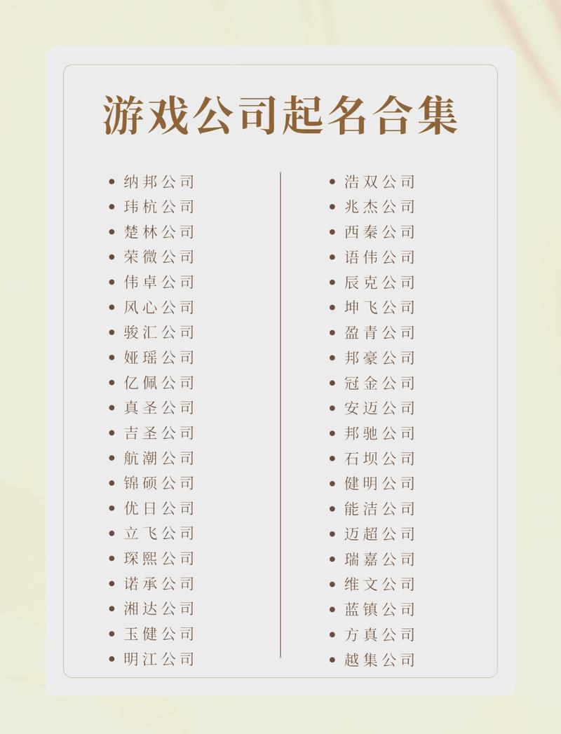 公司起名字游戏_公司起名字游戏名字大全