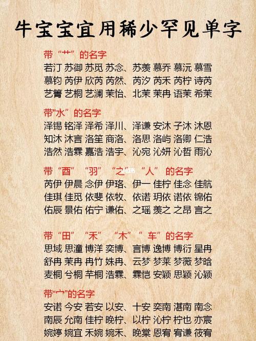 牛宝宝起名字带什么旁的_牛宝宝名字带什么偏旁好