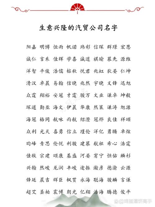 汽贸公司起名字_汽贸公司起名字大全免费