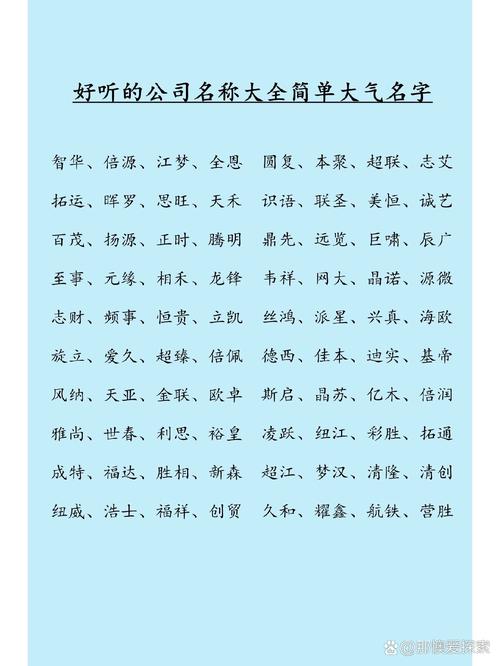 起名字公司洋气_洋气公司取名