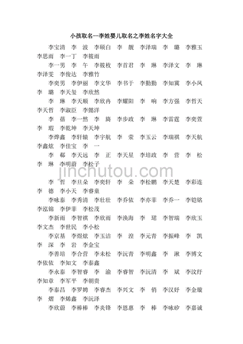 李姓猪宝宝四字起名字_李姓猪宝宝四字起名字大全