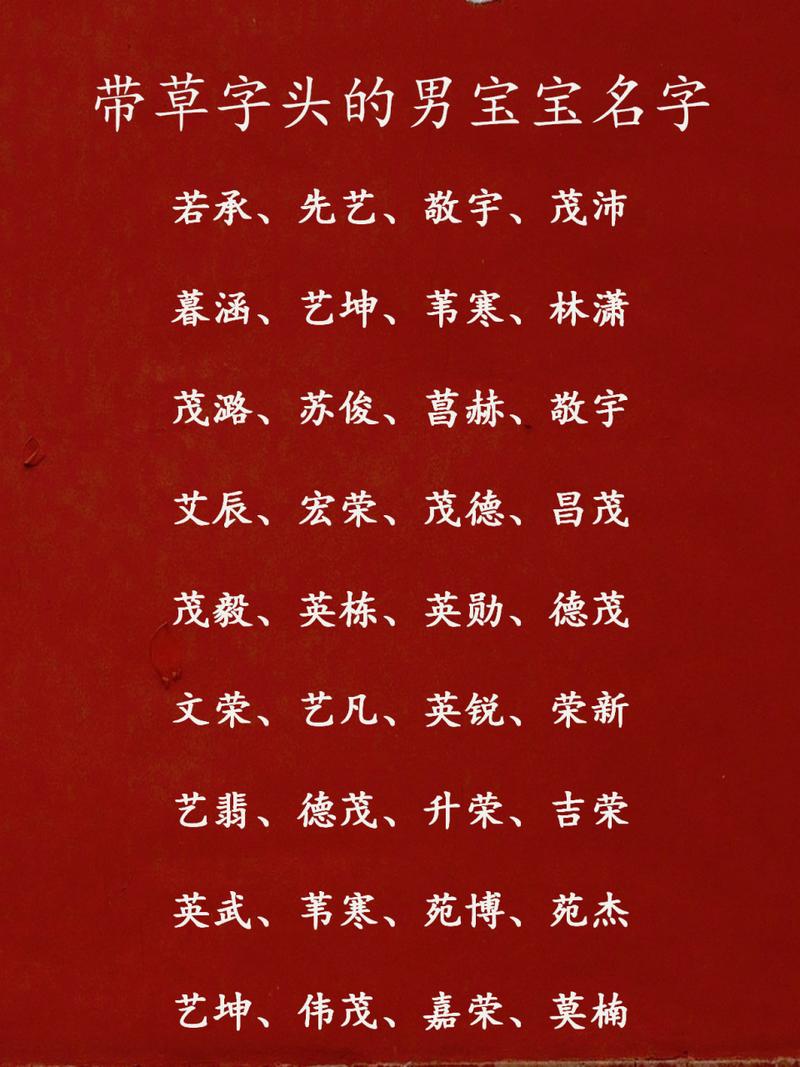 草字头的牛宝宝男孩起名字_草字头的牛宝宝男孩起名字大全