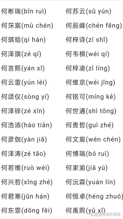 姓何男孩如何起名字大全_姓何男孩如何起名字大全四个字