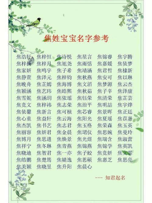 小宝宝起名字焦姓女两字_小宝宝起名字焦姓女两字大全