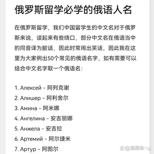 给俄罗斯媳妇起名字大全_给俄罗斯媳妇起名字大全四个字
