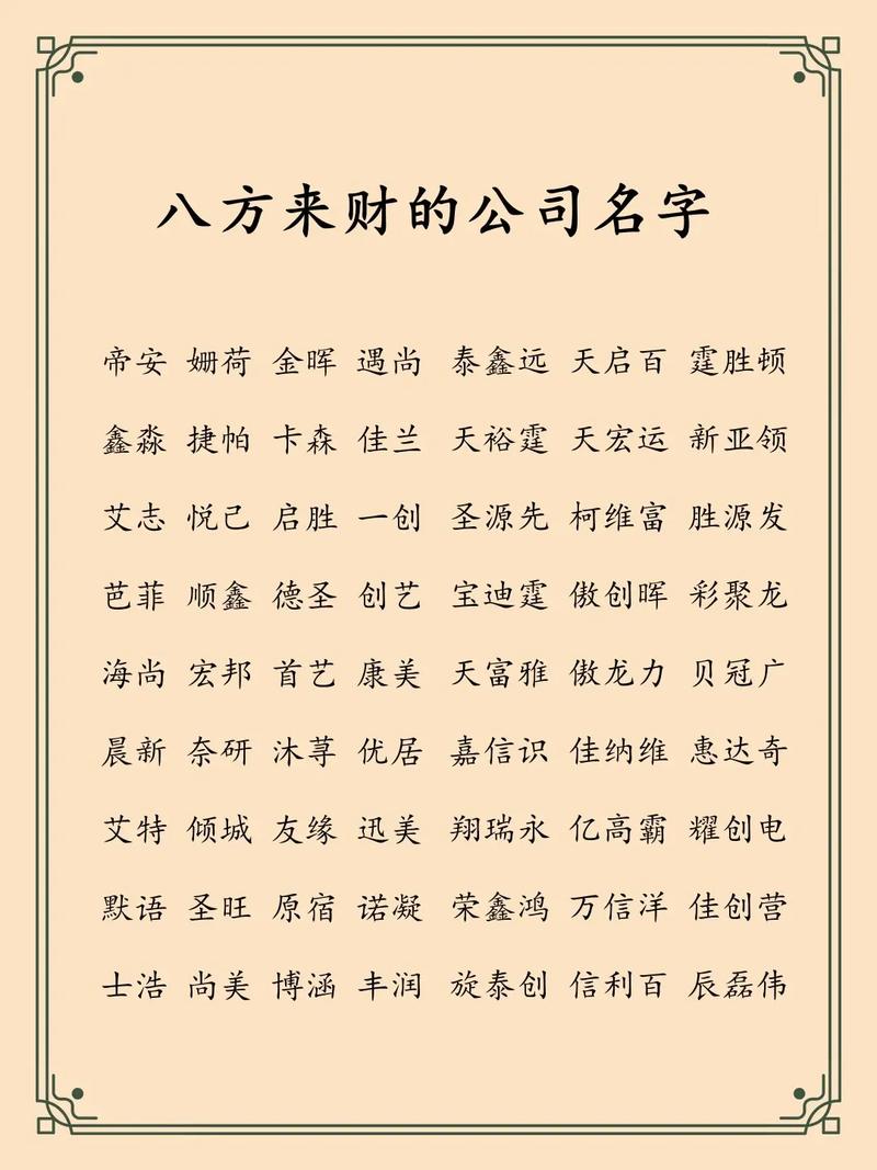 78年公司起名字_78年公司起名字怎么起