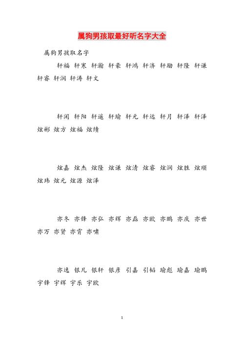 小男孩起名字大全属狗_小男孩起名字大全属狗的名字