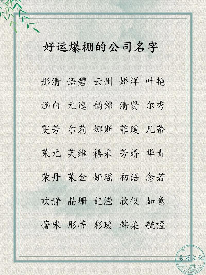 合伙开公司起名字_合伙开公司起名字大全