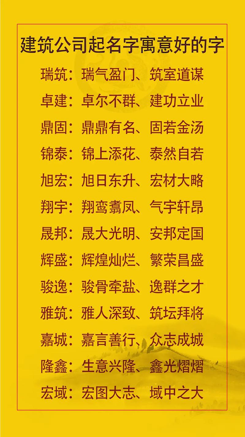 建筑公司起名字怎么取名_建筑公司起名字怎么取名好听