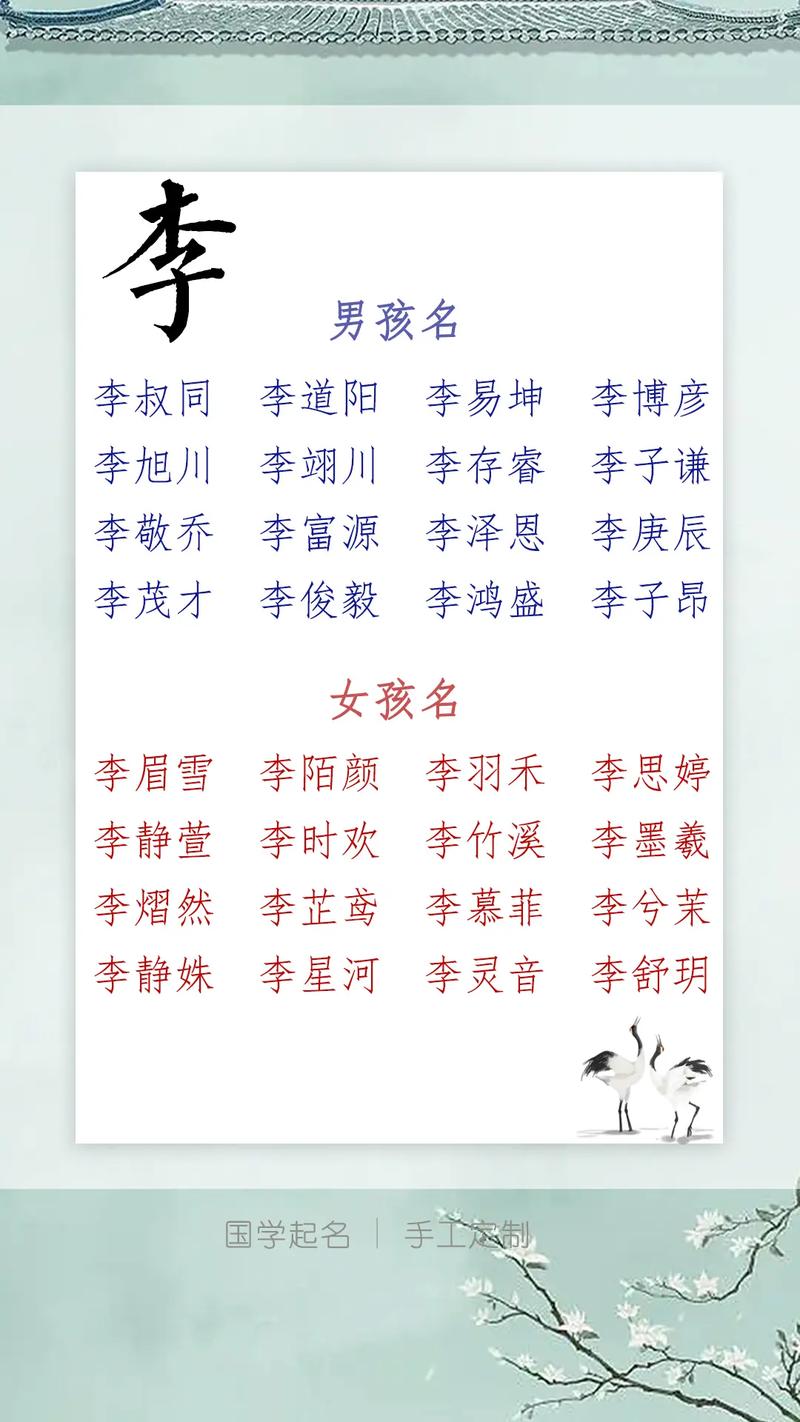 姓李男孩儿起名取名字大全_姓李男孩儿起名取名字大全三个字