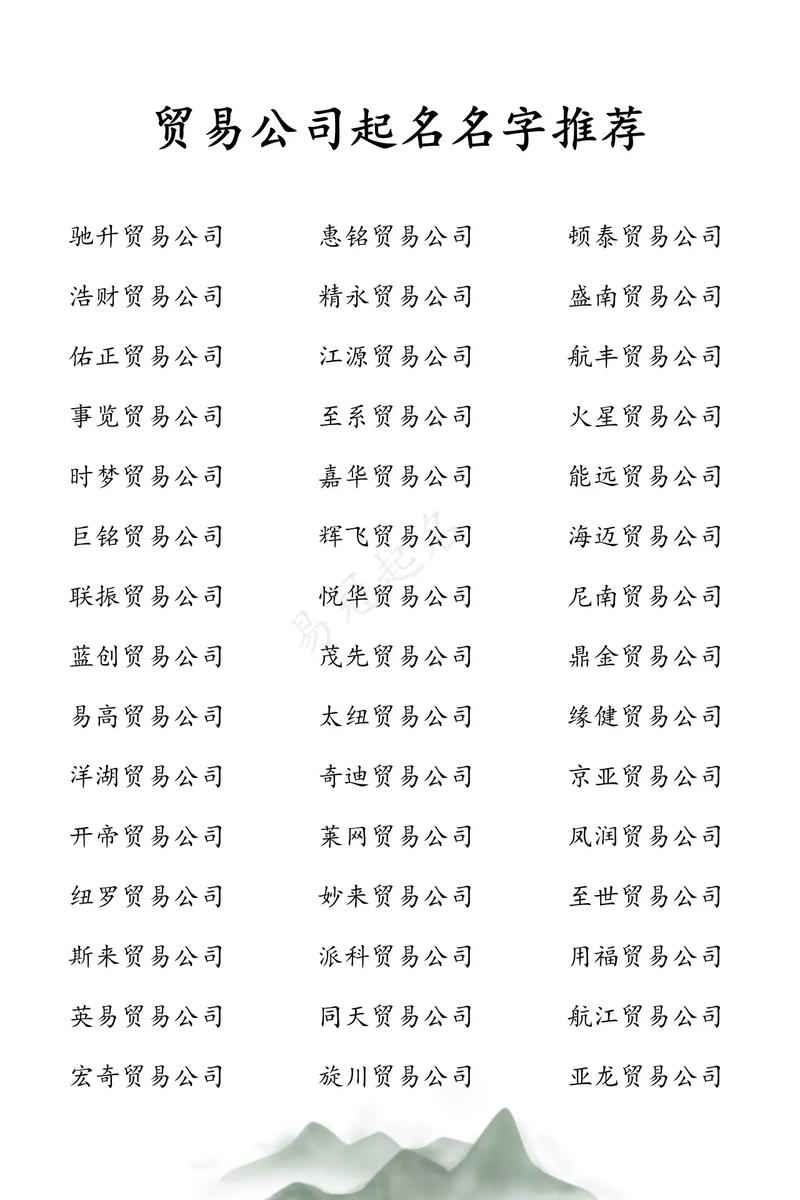 太原贸易公司起名字_太原贸易公司起名字大全