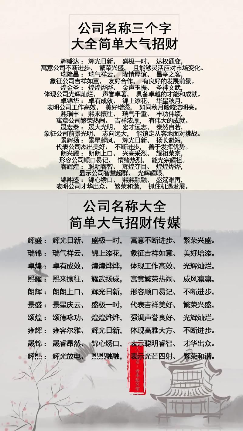 公司起名字大全三字顺口_公司起名字大全三字顺口溜