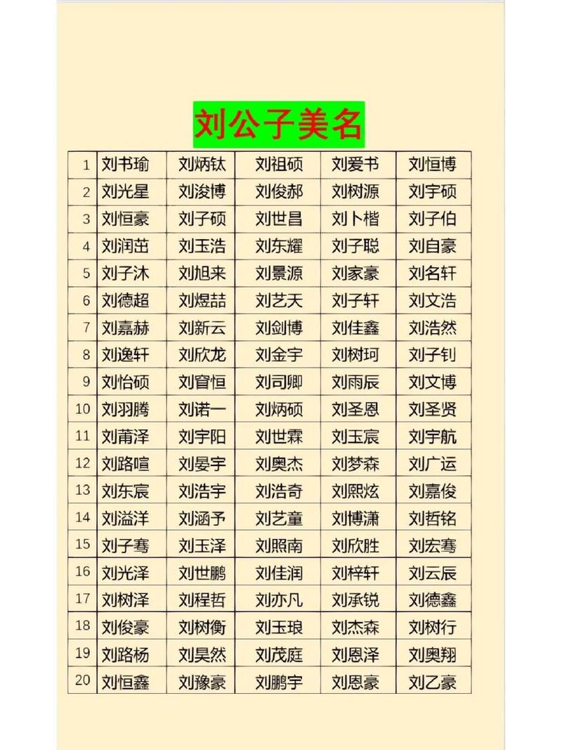 男孩子起名字大全姓刘姓_男孩子起名字大全姓刘姓李