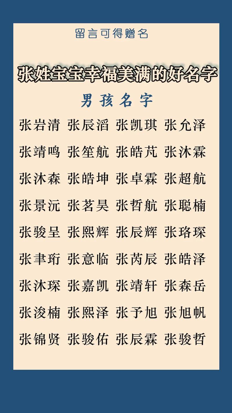 新生儿起名字大全男孩张_新生儿起名字大全男孩张姓