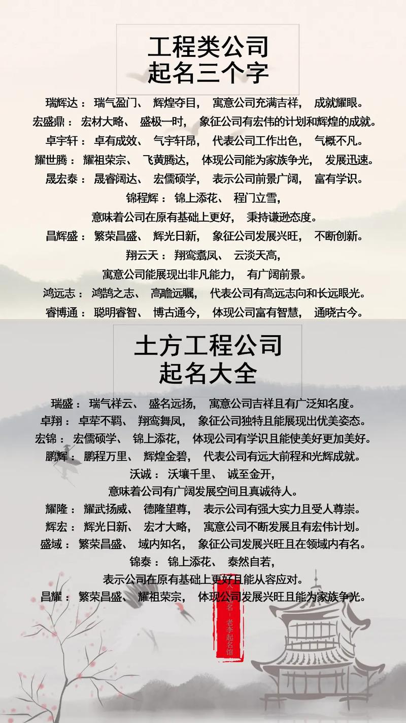 给工程公司起名字_给工程公司起名字大全免费起名