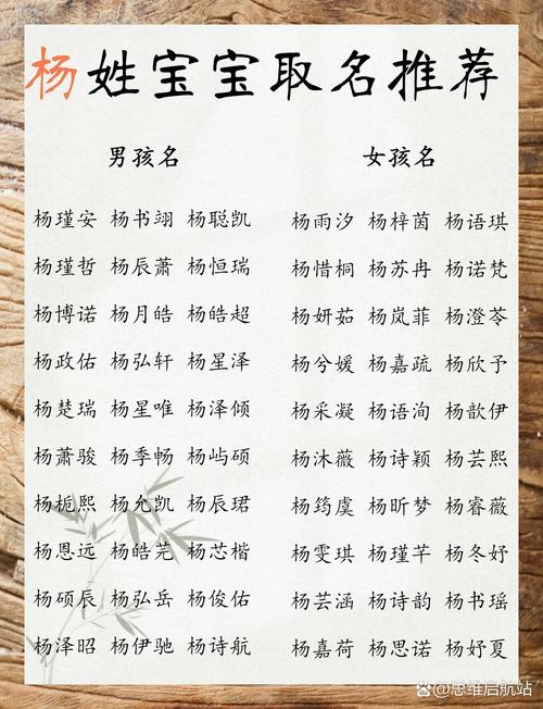 宝宝杨氏起名字_宝宝杨氏起名字大全