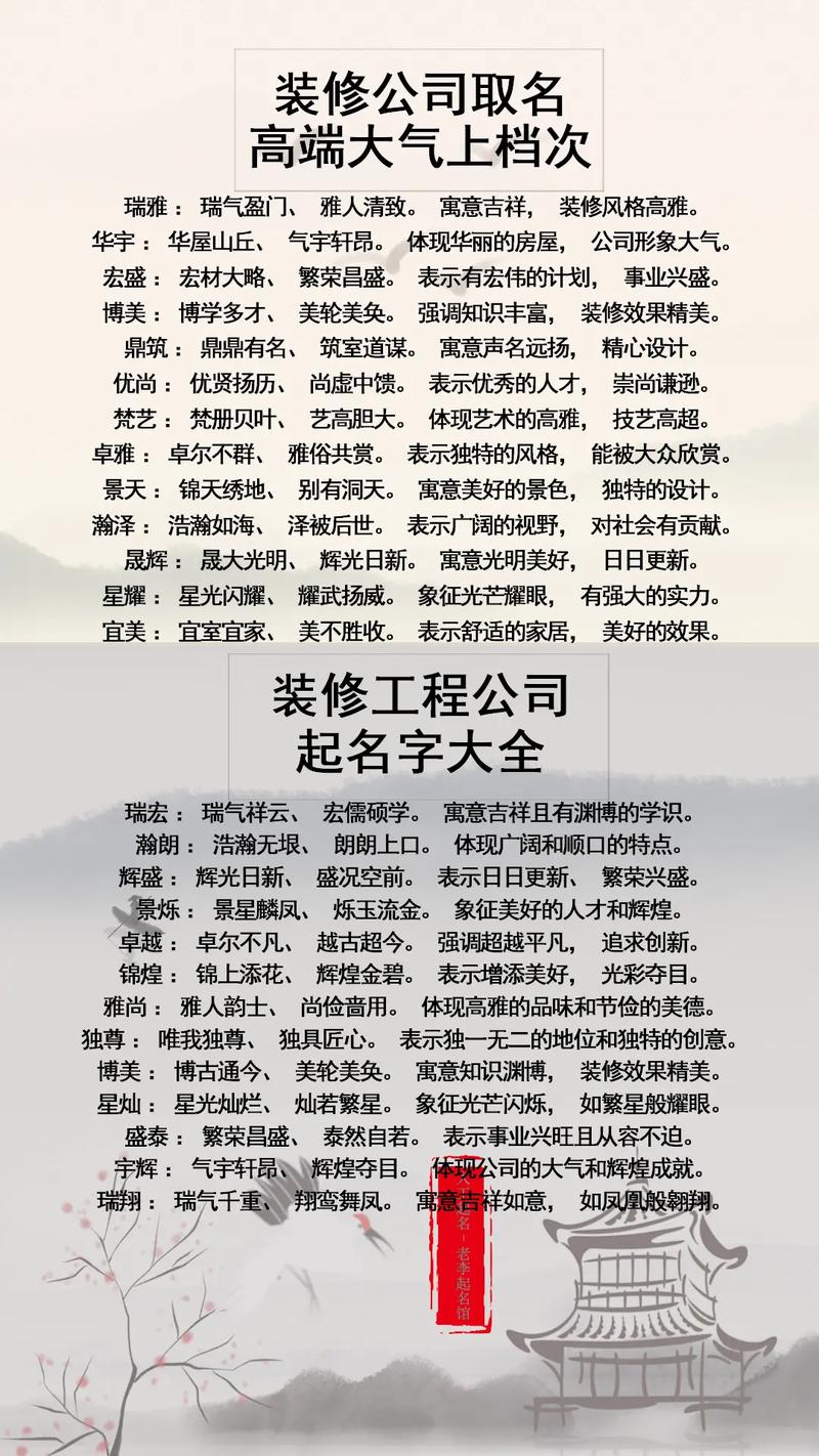 通化装修公司起名字_康县装修公司名字