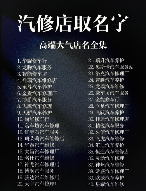 汽车维修厂如何起名字大全_汽车维修厂如何起名字大全四个字