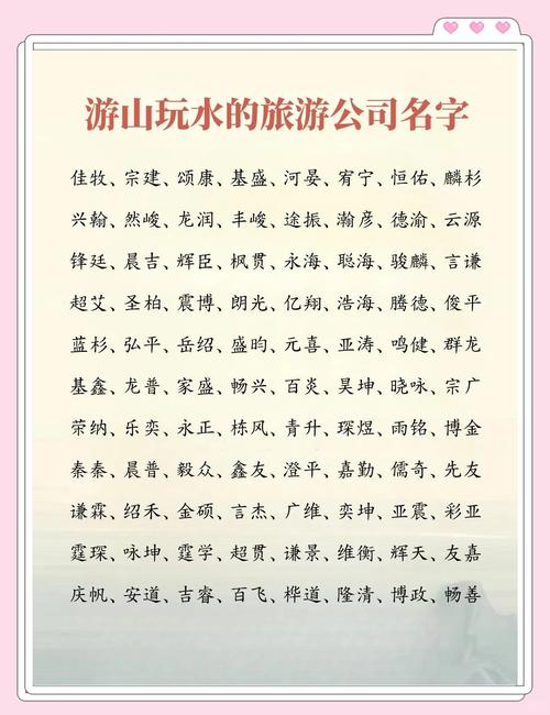 给旅游公司起名字_给旅游公司起名字大全
